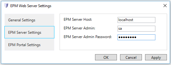 EPM Web Server Settings