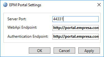 EPM Portal Settings